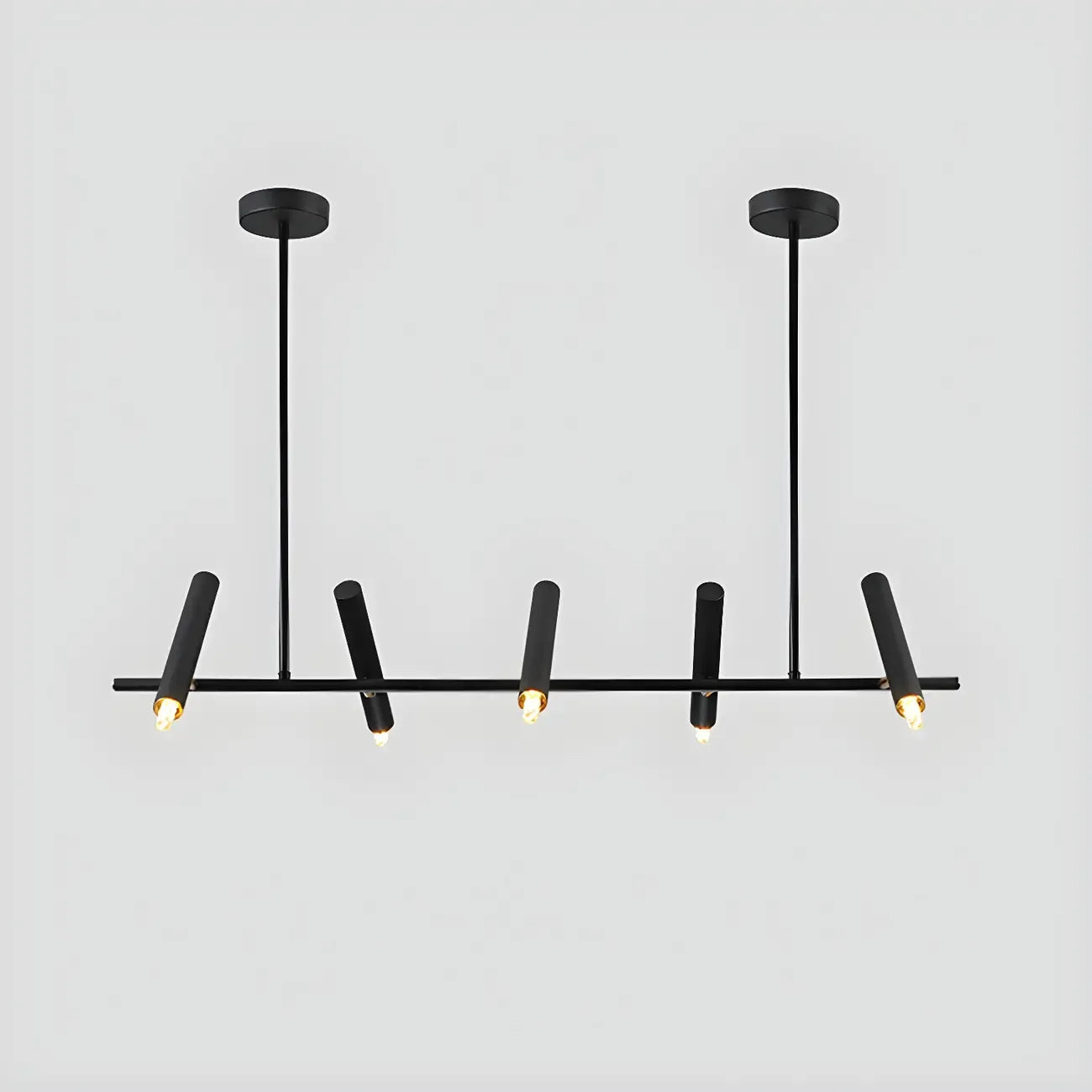 Suspension linéaire noire moderne pour îlot de cuisine