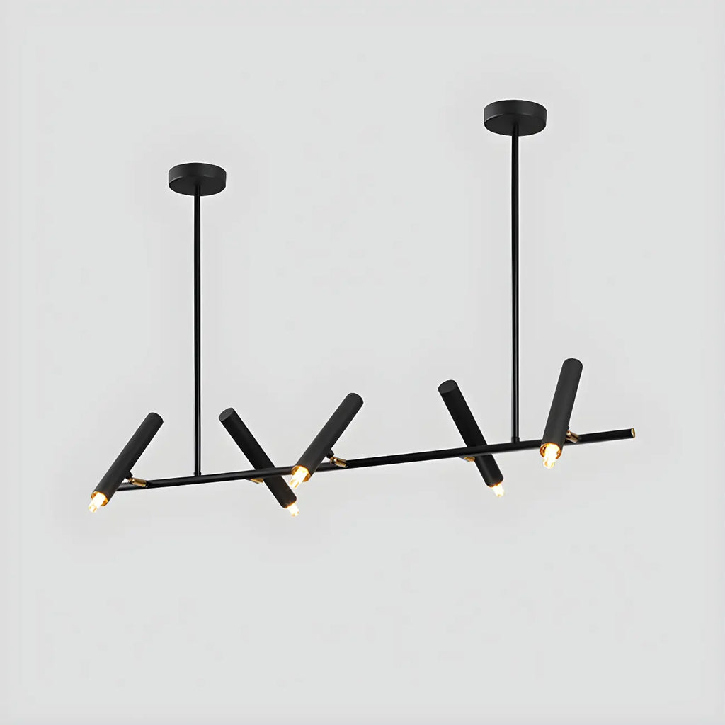 Suspension linéaire noire moderne pour îlot de cuisine