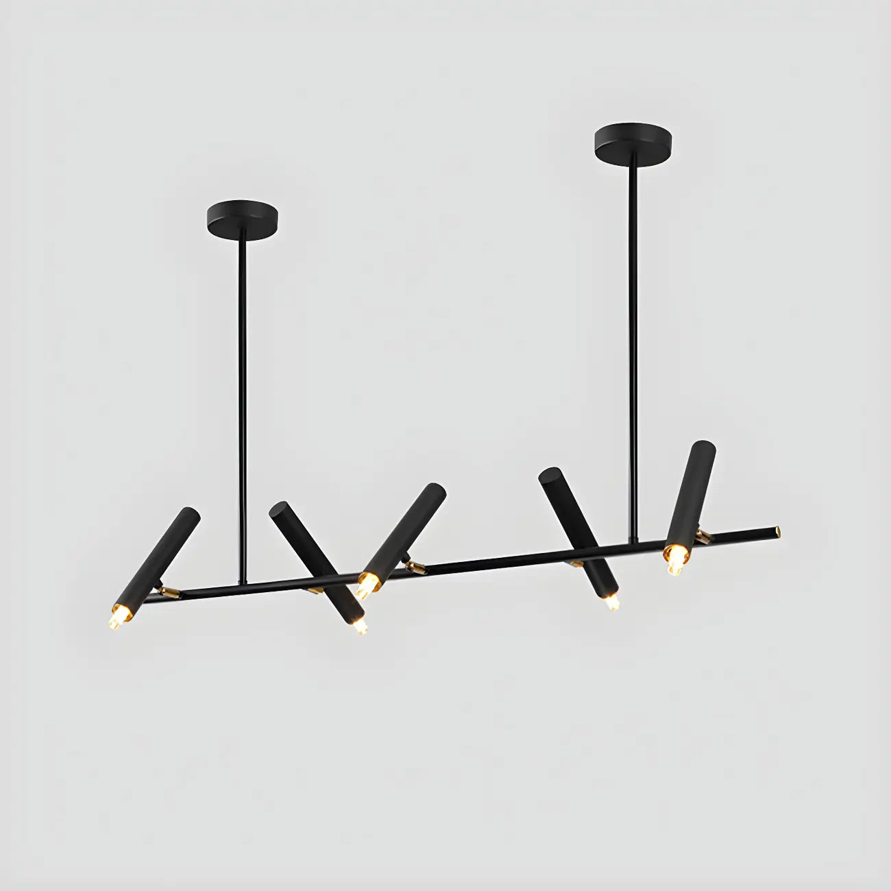 Suspension linéaire noire moderne pour îlot de cuisine
