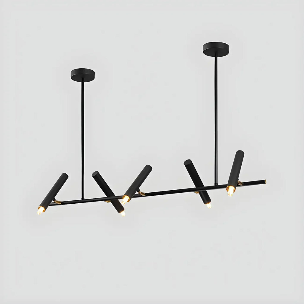 Suspension linéaire noire moderne pour îlot de cuisine