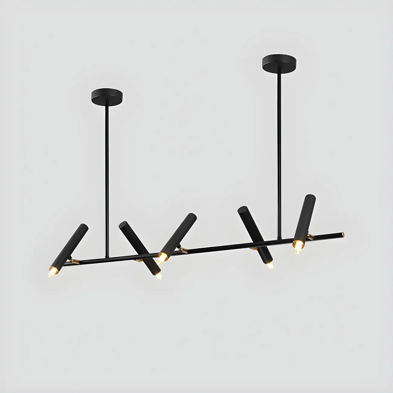 Suspension linéaire noire moderne pour îlot de cuisine