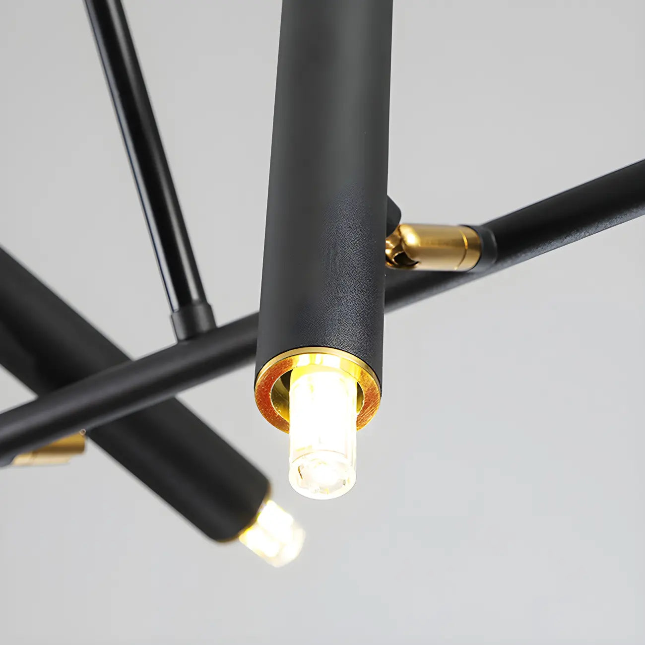 Suspension linéaire noire moderne pour îlot de cuisine