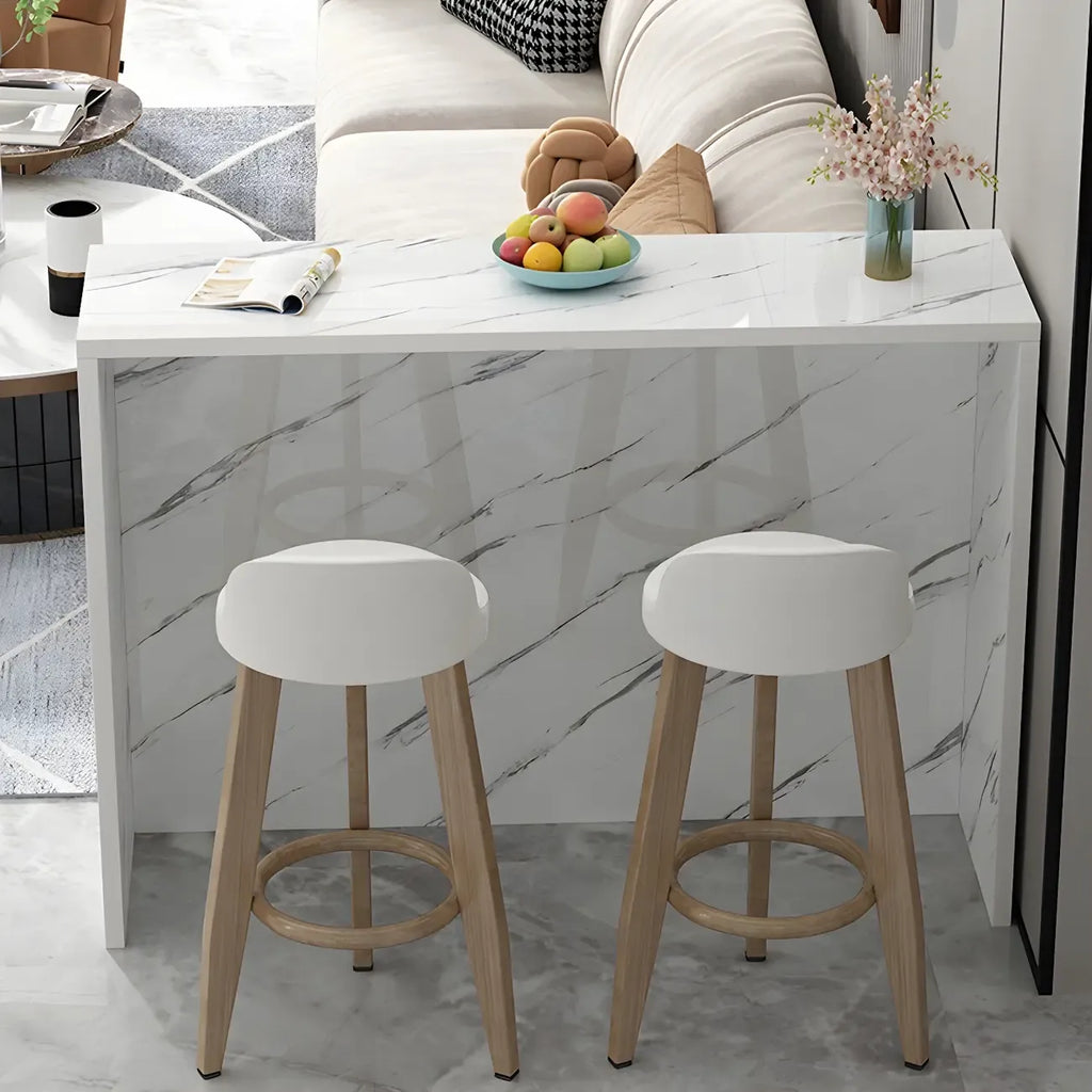 Table de bar rectangulaire blanche en bois pour salon