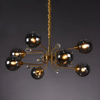 Lampadario a globo in vetro a 8 luci, stile Mid-Century Modern
