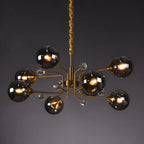 Lampadario a globo in vetro a 8 luci, stile Mid-Century Modern