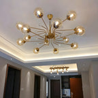 Lampadario a globo in vetro a 8 luci, stile Mid-Century Modern