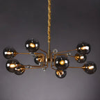 Lampadario a globo in vetro a 8 luci, stile Mid-Century Modern