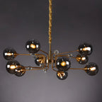 Lampadario a globo in vetro a 8 luci, stile Mid-Century Modern