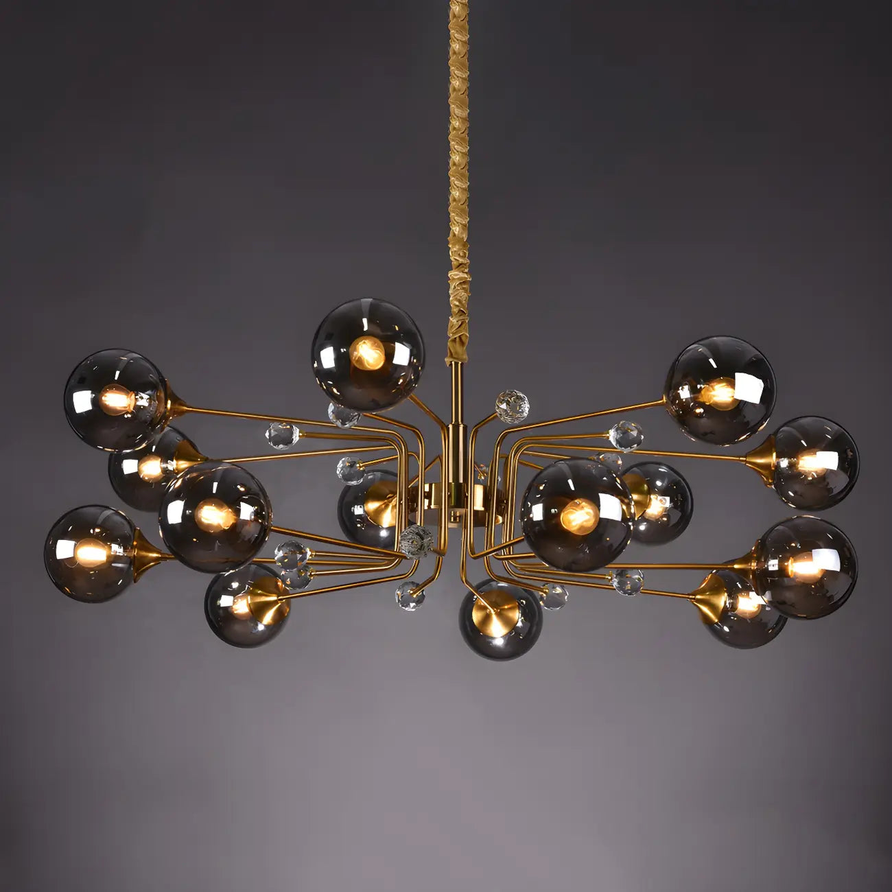 Lampadario a globo in vetro a 8 luci, stile Mid-Century Modern