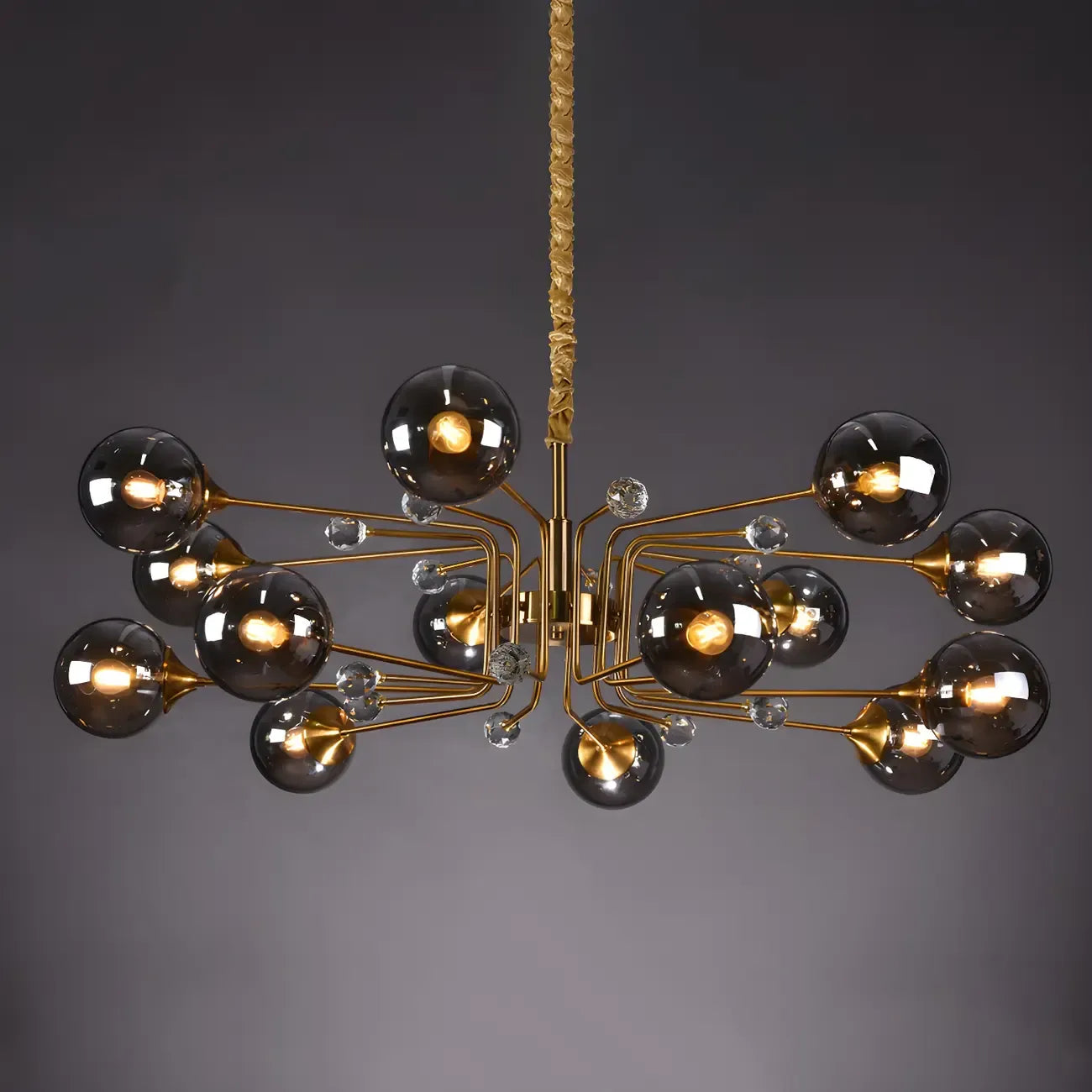 Lampadario a globo in vetro a 8 luci, stile Mid-Century Modern