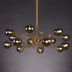 Lampadario a globo in vetro a 8 luci, stile Mid-Century Modern
