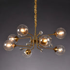 Lampadario a globo in vetro a 8 luci, stile Mid-Century Modern