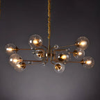 Lampadario a globo in vetro a 8 luci, stile Mid-Century Modern