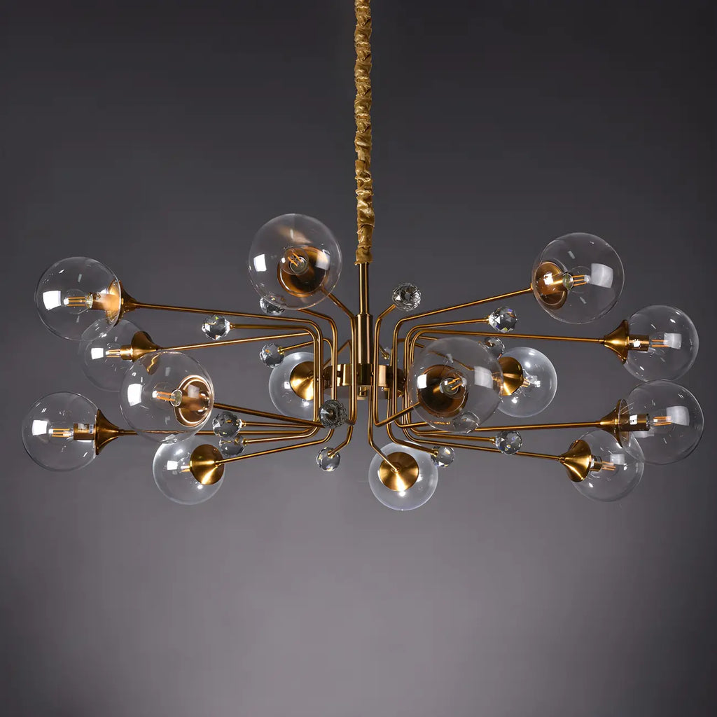 Lampadario a globo in vetro a 8 luci, stile Mid-Century Modern