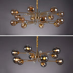 Lampadario a globo in vetro a 8 luci, stile Mid-Century Modern