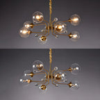 Lampadario a globo in vetro a 8 luci, stile Mid-Century Modern