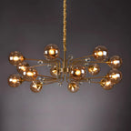 Lampadario a globo in vetro a 8 luci, stile Mid-Century Modern
