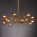 Lampadario a globo in vetro a 8 luci, stile Mid-Century Modern