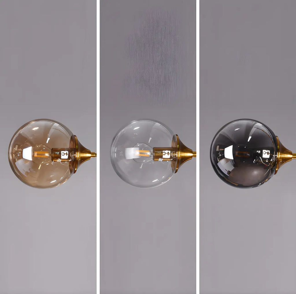 Lampadario a globo in vetro a 8 luci, stile Mid-Century Modern