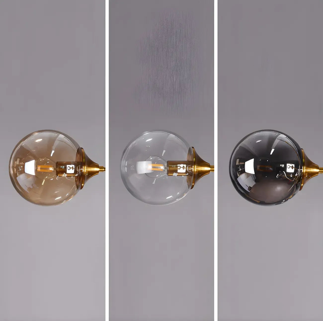 Lampadario a globo in vetro a 8 luci, stile Mid-Century Modern
