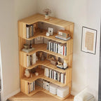 Bibliothèque d'angle en bois composite à 6 étagères