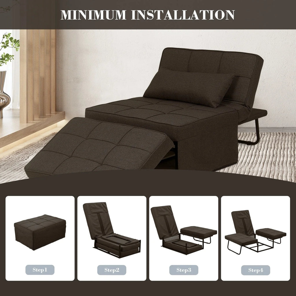 Canapé convertible Lit d'appoint Fauteuil-lit Canapé pliant Pouf Fauteuils inclinables pour le salon