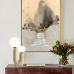 Lampe de table en verre globe cactus en résine rose
