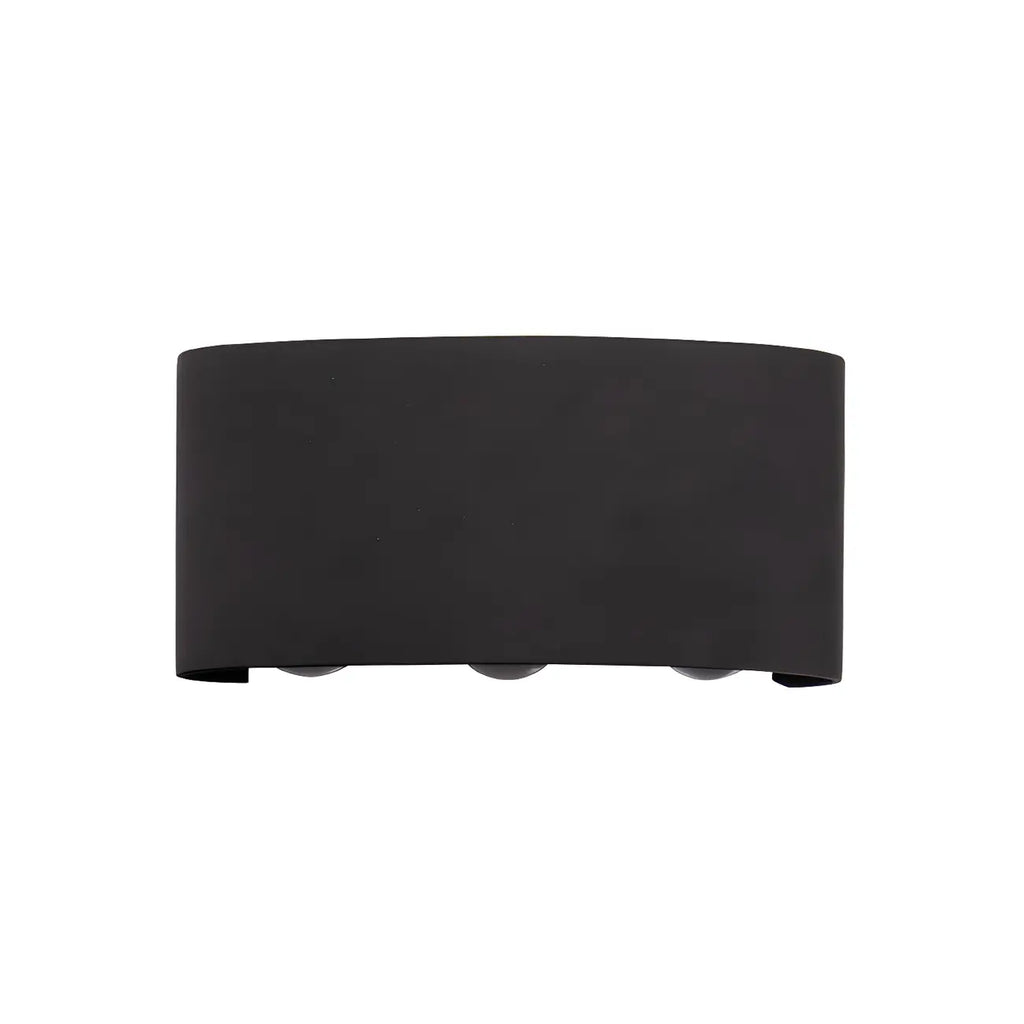 Applique murale extérieure moderne en métal noir à LED (éclairage vers le haut et vers le bas)