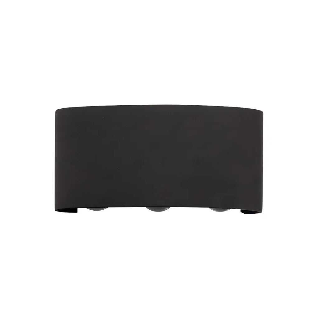 Applique murale extérieure moderne en métal noir à LED (éclairage vers le haut et vers le bas)