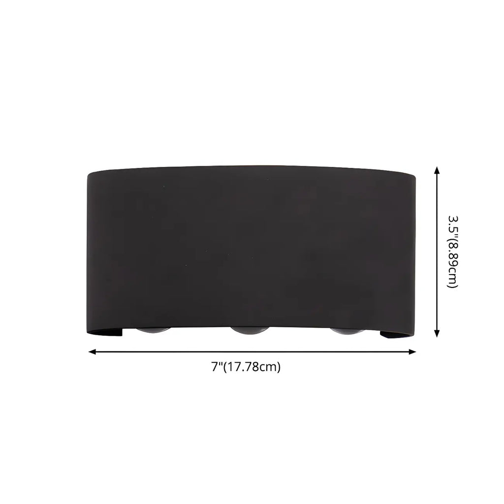 Applique murale extérieure moderne en métal noir à LED (éclairage vers le haut et vers le bas)