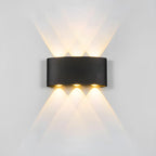 Applique murale extérieure moderne en métal noir à LED (éclairage vers le haut et vers le bas)