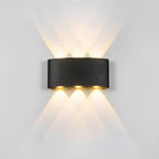 Applique murale extérieure moderne en métal noir à LED (éclairage vers le haut et vers le bas)