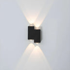 Applique murale extérieure moderne géométrique en métal noir à LED