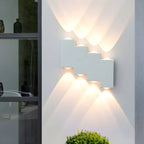 Applique murale extérieure moderne géométrique en métal noir à LED