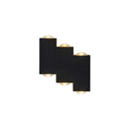 Applique murale extérieure moderne géométrique en métal noir à LED