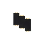Applique murale extérieure moderne géométrique en métal noir à LED