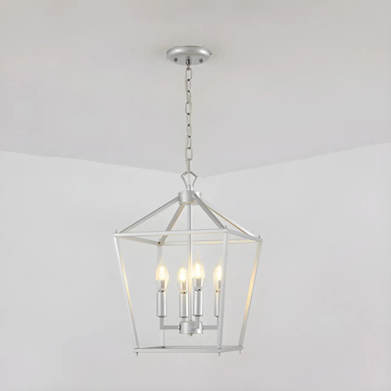 Lampadario a gabbia per candele industriale in metallo regolabile
