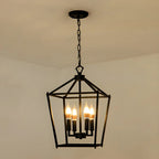 Lampadario a gabbia per candele industriale in metallo regolabile