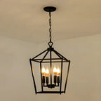 Lampadario a gabbia per candele industriale in metallo regolabile