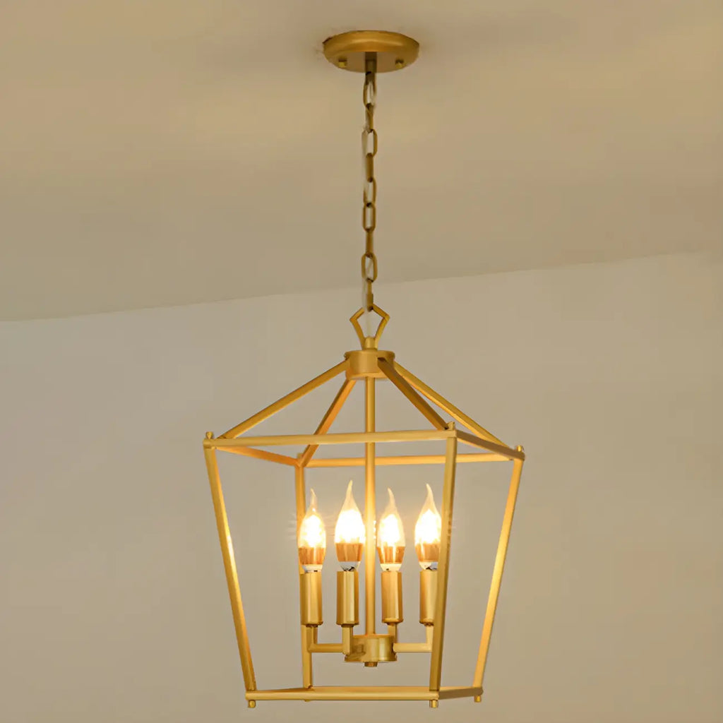 Lampadario a gabbia per candele industriale in metallo regolabile