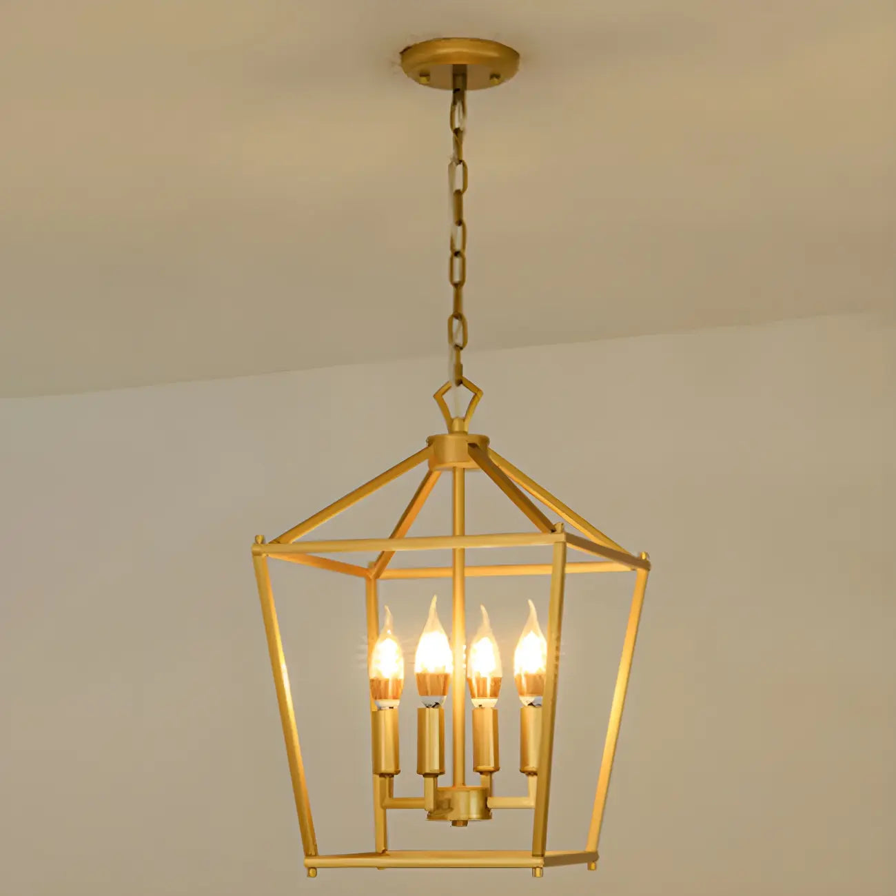 Lampadario a gabbia per candele industriale in metallo regolabile