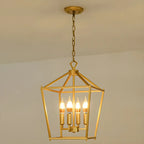 Lampadario a gabbia per candele industriale in metallo regolabile