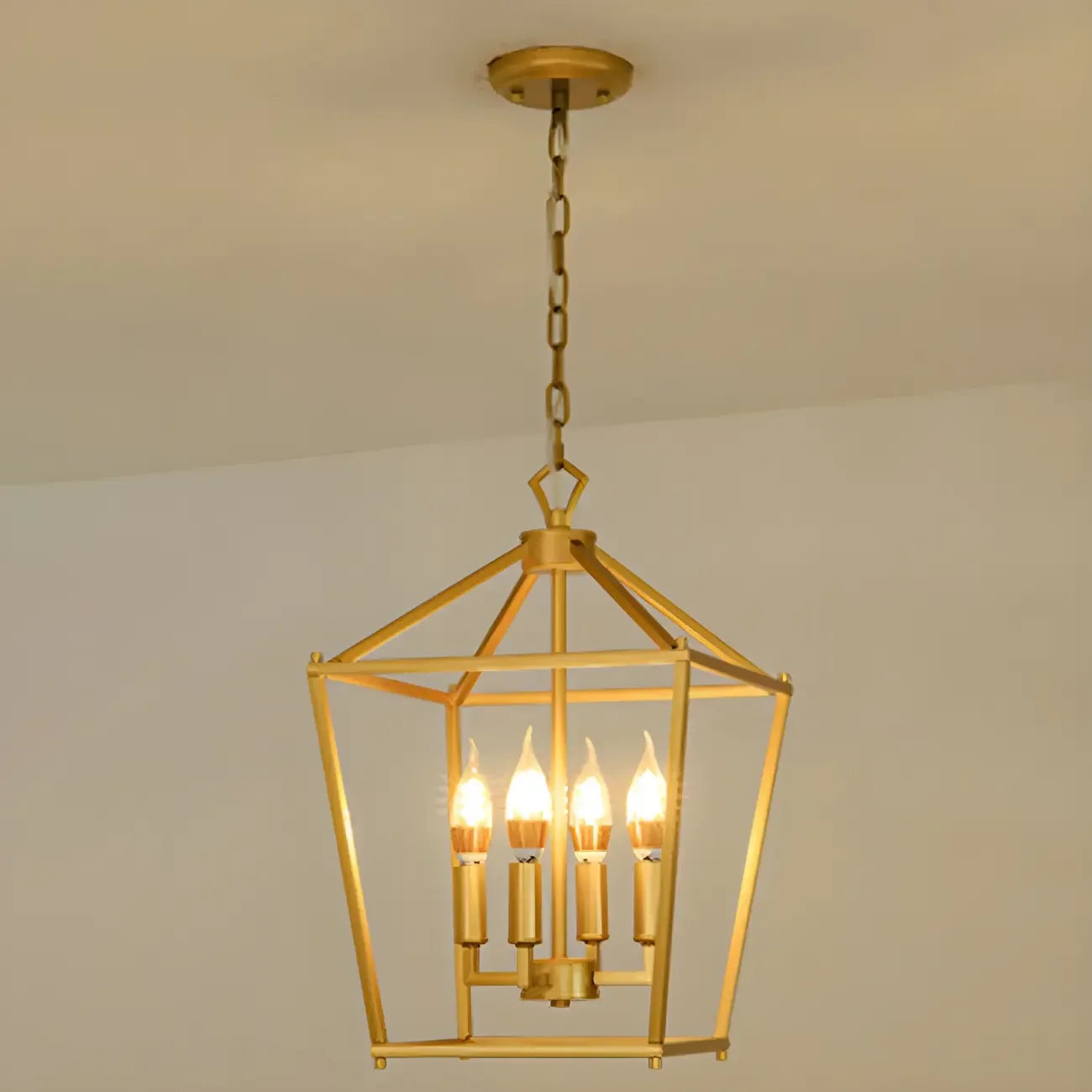 Lampadario a gabbia per candele industriale in metallo regolabile