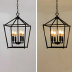 Lampadario a gabbia per candele industriale in metallo regolabile