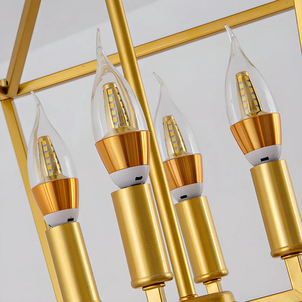 Lampadario a gabbia per candele industriale in metallo regolabile