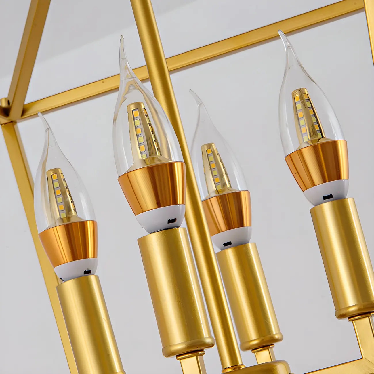 Lampadario a gabbia per candele industriale in metallo regolabile