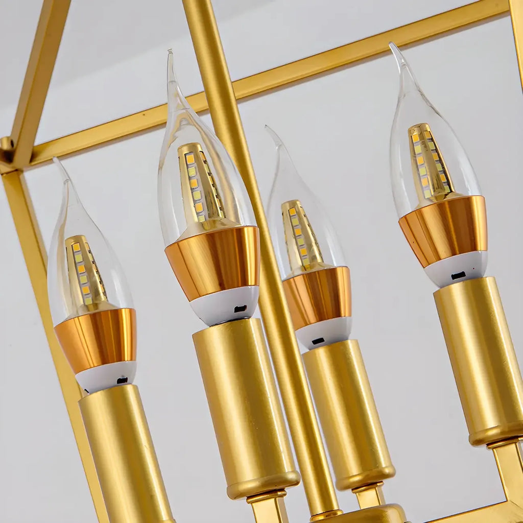 Lampadario a gabbia per candele industriale in metallo regolabile
