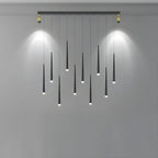 Suspension LED noire moderne et réglable pour îlot de cuisine