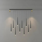 Suspension LED noire moderne et réglable pour îlot de cuisine