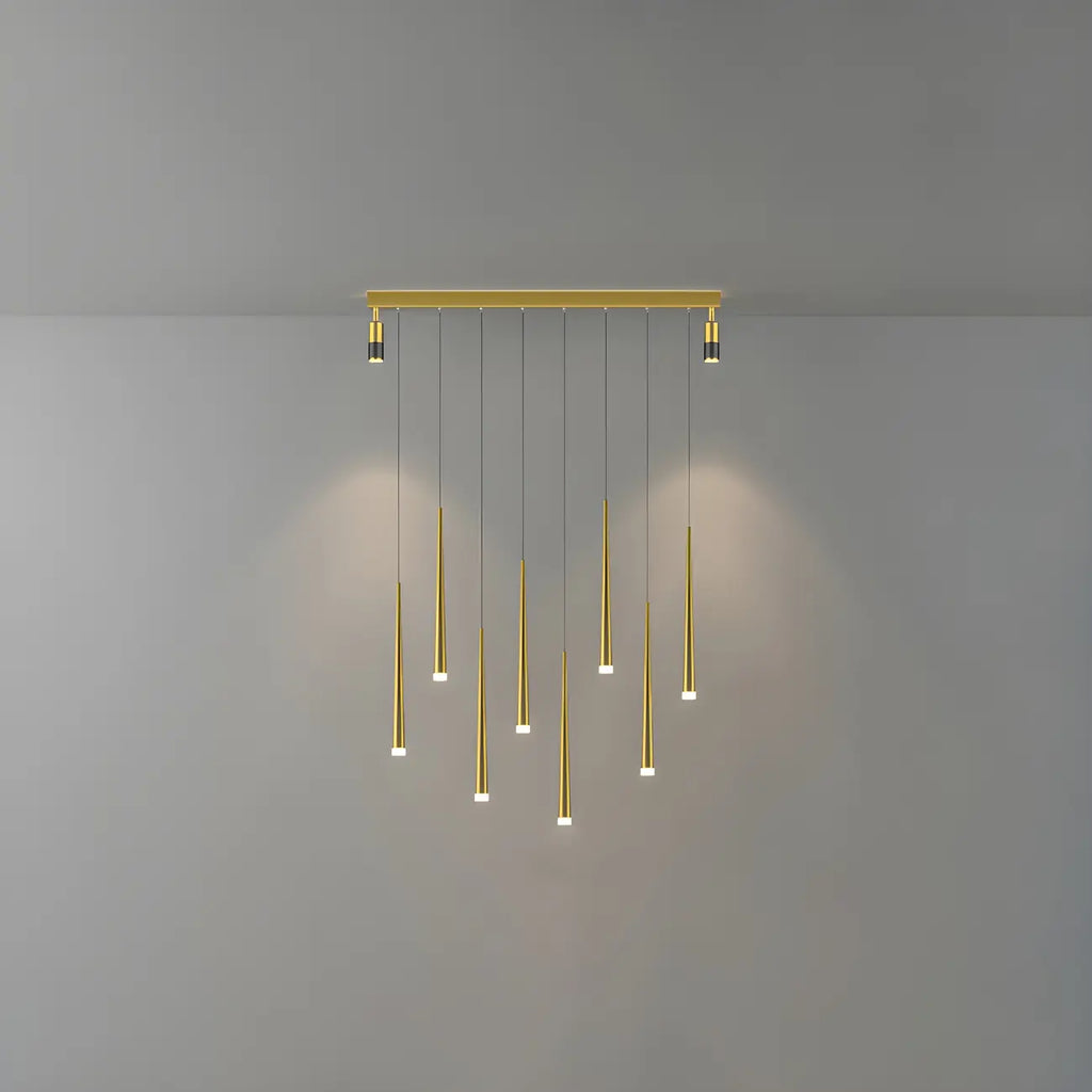 Suspension LED noire moderne et réglable pour îlot de cuisine